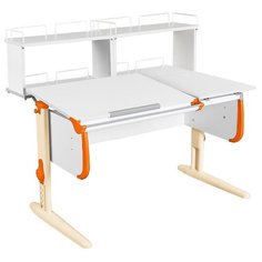 Стол ДЭМИ White-Double СУТ 25-01Д2 120x82 см белый/оранжевый/бежевый