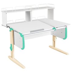 Стол ДЭМИ White-Double СУТ 25-01Д2 120x82 см белый/аквамарин/бежевый