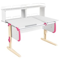 Стол ДЭМИ White-Double СУТ 25-01Д2 120x82 см белый/розовый/бежевый