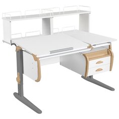 Стол ДЭМИ White-Double СУТ-25-04Д2 120x88 см белый/бежевый/серый