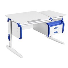 Парта ДЭМИ СУТ-25-03 с тумбой в 2 ящика 120x55 см белый/синий/белый