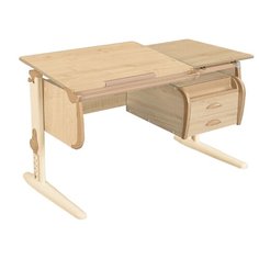 Парта ДЭМИ СУТ-25-03 с тумбой в 2 ящика 120x55 см клен/бежевый/бежевый
