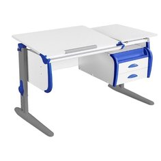 Парта ДЭМИ СУТ-25-03 с тумбой в 2 ящика 120x55 см белый/синий/серый