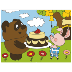 Рыжий кот Картина по номерам "Винни Пух. Союзмультфильм" 18х24 см (Х-5440)