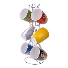 Loraine Набор кружек 6 шт 350 мл желтый/черный/красный/зеленый/синий