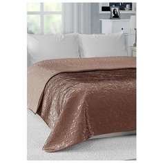 Покрывало DeNASTIA Палермо (цветы), 240 x 260 см, коричневый