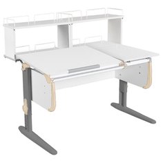 Стол ДЭМИ White-Double СУТ 25-01Д2 120x82 см белый/бежевый/серый