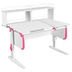 Стол ДЭМИ White-Double СУТ 25-01Д2 120x82 см белый/розовый/белый