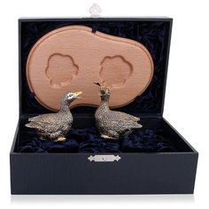 АргентА Набор "Утки" (сол+переч) с позолотой черн.