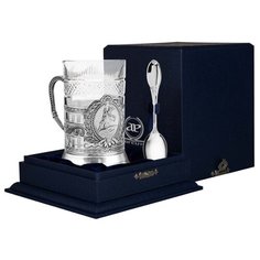 АргентА Набор для чая "Медный всадник" гербовый с чернением (3 предмета)