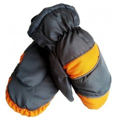 Варежки Yo! размер 16, серый/оранжевый