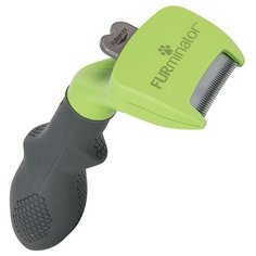 Щетка-триммер FURminator для длинношерстных собак мелких пород 4 см зеленый/серый
