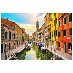 Рыжий кот картина по номерам Яркий город на воде, 30х40 см (Х-8094)