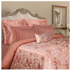 Постельное белье 2-спальное Mona Liza Madam Fransuas жаккард и сатин, 50 х 70 и 70 х 70 см розовый