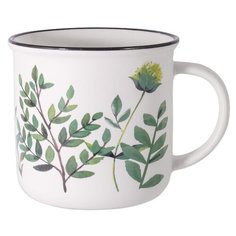 Home & Style Кружка Летний луг 400 мл белый/зеленый