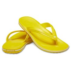 Шлепанцы Crocs Crocband Flip, размер 36-37(M4/W6), lemon/white