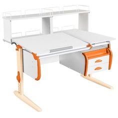 Стол ДЭМИ White-Double СУТ-25-04Д2 120x88 см белый/оранжевый/бежевый