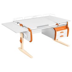 Стол ДЭМИ White-double СУТ-25-05 145x82 см белый/оранжевый/бежевый