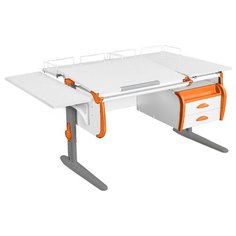 Стол ДЭМИ White-double СУТ-25-05 145x82 см белый/оранжевый/серый
