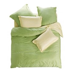 Постельное белье 2-спальное СайлиД L-4, сатин, 50 х 70 и 70 х 70 см зеленый / желтый