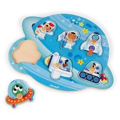 Рамка-вкладыш Janod Веселые космонавты (J07101), 6 дет.