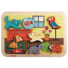 Рамка-вкладыш Janod Домашние питомцы (J07024), 7 дет.