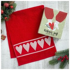 Этель полотенце Новый год (5129796) для лица 30х70 см красный