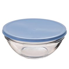 Pasabahce Салатник с крышкой Chefs 23 см прозрачный/голубой