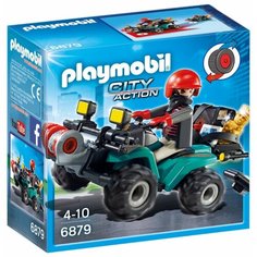 Набор с элементами конструктора Playmobil City Action 6879 Квадроцикл грабителя с добычей