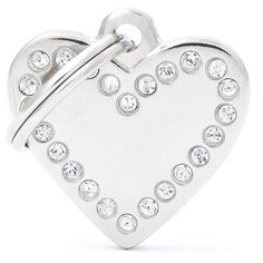 Адресник на ошейник My Family Colors Chic Сердце серебристый