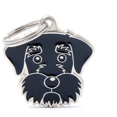 Адресник на ошейник My Family Colors Friends Шнауцер черный