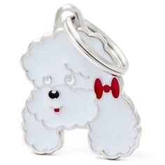 Адресник на ошейник My Family Colors Friends Пудель серебристый