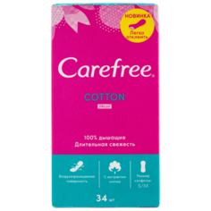 Carefree салфетки ежедневные Cotton Fresh 34 шт.