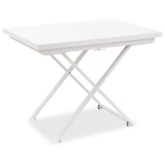 Стол кухонный Levmar Compact Wts, раскладной, ДхШ: 70 х 100 см, длина в разложенном виде: 140 см, белый Левмар