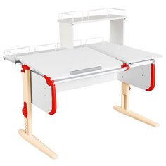 Стол ДЭМИ White-Double СУТ 25-01Д 120x82 см белый/красный/бежевый