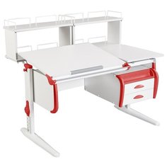 Стол ДЭМИ White-Double СУТ-25-04Д2 120x82 см белый/красный/белый