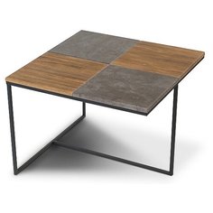 Столик журнальный Мебелик Фьюжн квадро, ДхШ: 60 х 60 см, дуб американский/серый бетон