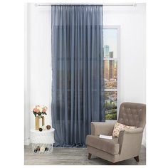 Тюль Amore Mio RR 31483 на ленте 290 см голубой