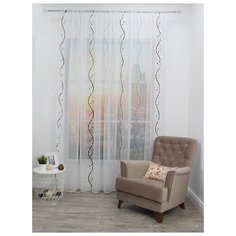 Тюль Amore Mio RR 61262 Фентези на ленте 270 см, 1 шт. коричневый/белый