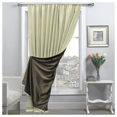Портьеры Amore Mio RR MILAN на ленте 270 см 1 шт. бежевый/венге