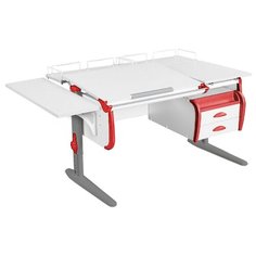 Стол ДЭМИ White-double СУТ-25-05 145x82 см белый/красный/серый