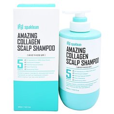 Spaklean шампунь Amazing collagen scalp для кожи головы с коллагеном 500 мл с дозатором