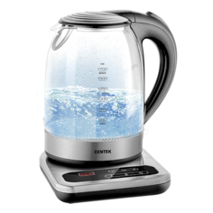 Чайник CENTEK CT-0031, черный/серебристый