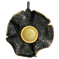 Балтийское золото Подвеска с янтарем из чернёного серебра с позолотой 51П451058ПЧ