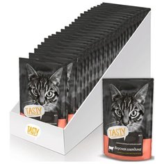 Влажный корм для кошек Tasty с говядиной 25шт. х 85 г (кусочки в желе)