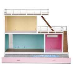 Lundby кукольный домик "Стокгольм с бассейном" LB_60903200, бежевый/розовый/голубой
