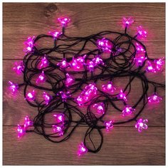 Гирлянда NEON-NIGHT Нить Цветы Сакуры, 50 LED, 700 см, 50 ламп, розовый/темно-зеленый провод