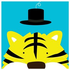 Hobbart Картина по номерам "Кто там - Тигренок" 20х20 см (HB2020006)