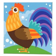 Hobbart Картина по номерам "Веселые зверюшки. Петушок" 20х20 см (HB2020063)