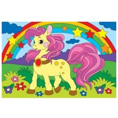 Рыжий кот Картина по номерам "Пони и радуга" 20*30см (Х-2564)